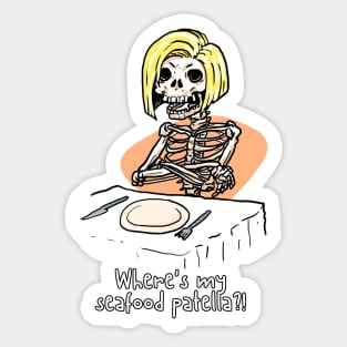 seafood patella skeleton funny Sticker